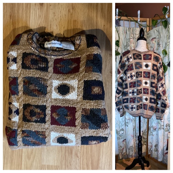 Vintage Other - Vintage Claiborne 80s 90s Cotton Wool Knit Unisex Sweater